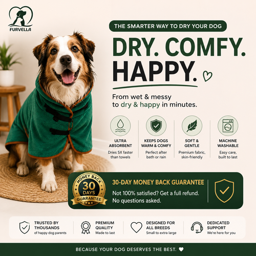 Furvella™ - Pet Bathrobe Towel-Quick Dry Absorbant Dog & Cat Bath Wrap